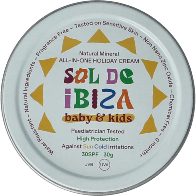 Sol de Ibiza Beschermende Crème Baby & Kids SPF30 Mini Bio 30g