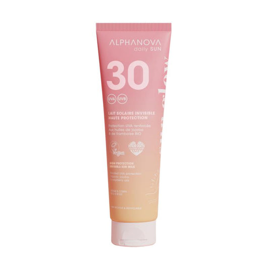 Alphanova Sun Invisible sun milk sun glow bio SPF30