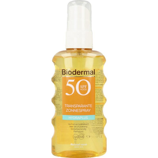 Biodermal Hydraplus Transparante Zonnespray SPF50 175ml