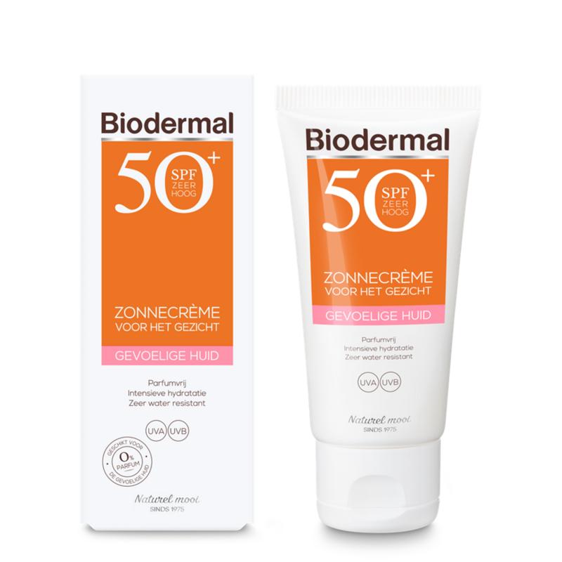 Biodermal Gevoelige Huid Zonnecreme Gezicht SPF50+ 50ml
