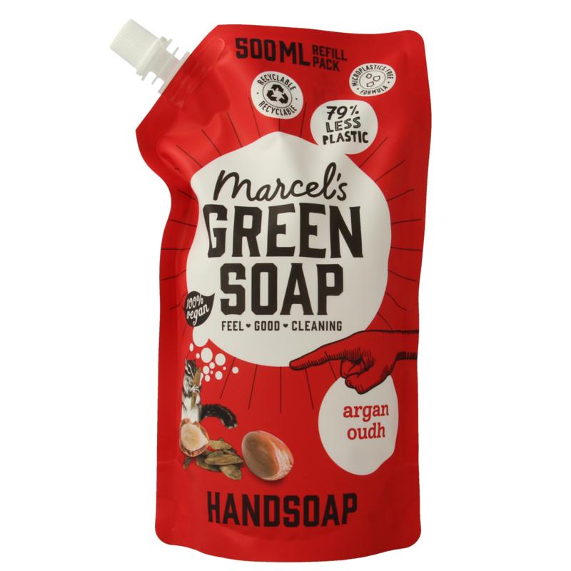 Marcel's Green Soap Handzeep argan & oudh navul 500ml