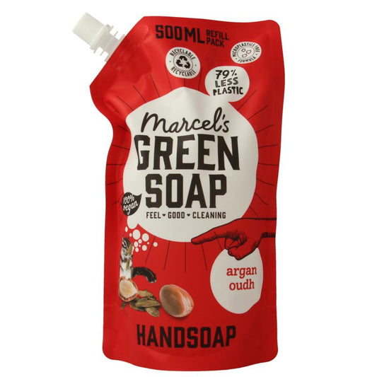 Marcel's Green Soap Handzeep argan & oudh navul 500ml