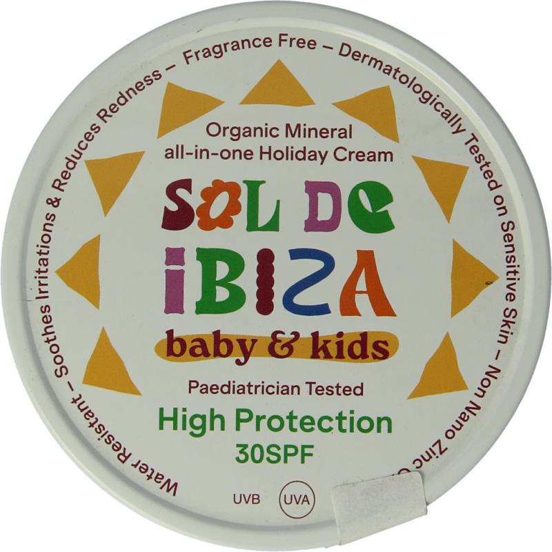 Sol de Ibiza Beschermende Crème Baby & Kids SPF30 Bio 100g