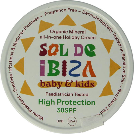Sol de Ibiza Beschermende Crème Baby & Kids SPF30 Bio 100g