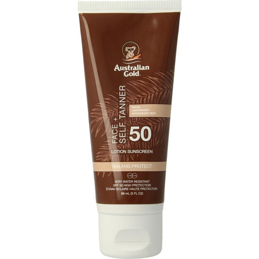 Australian Gold Face + Self Tanner SPF50 88ml